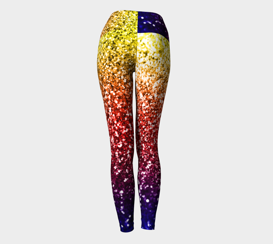 Rainbow Glitter Graphic Yoga Leggings