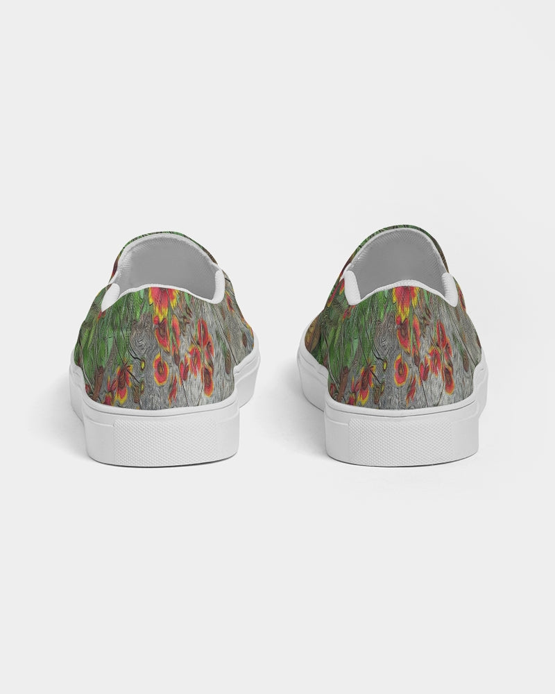 Orange Flower Garden Women's Slip-On Canvas Shoe