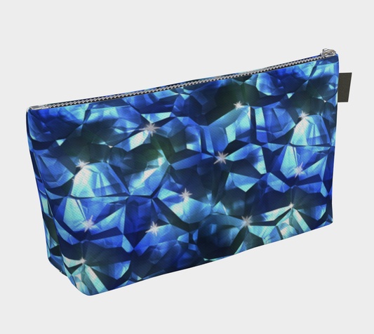 Blue Crystal Pattern Makeup bag