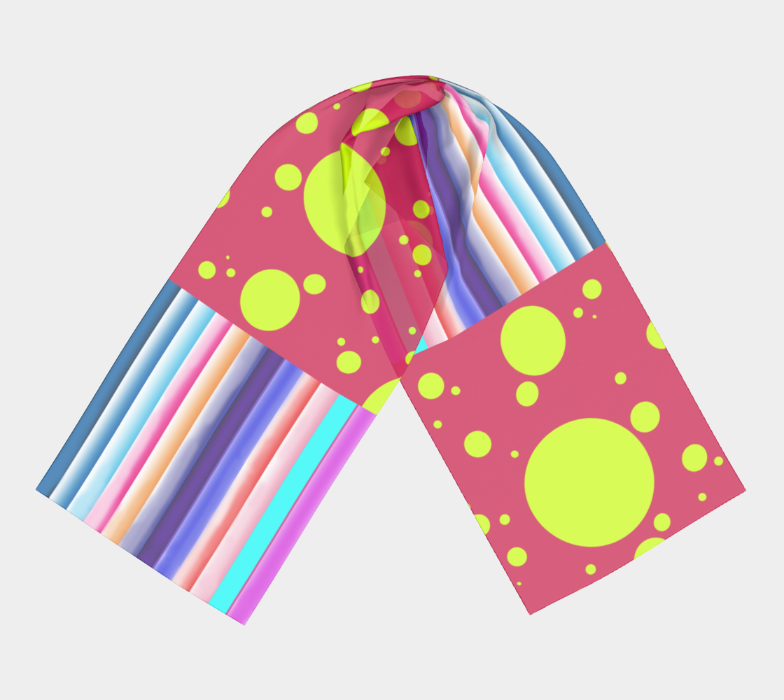 Polkadots and Stripes Long Scarf