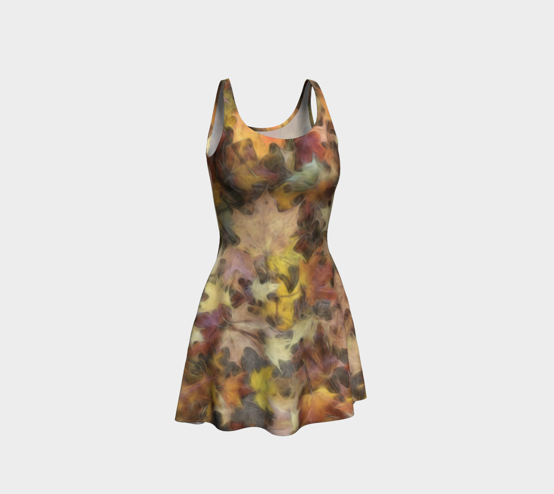 Light October Leaves Flare Dress