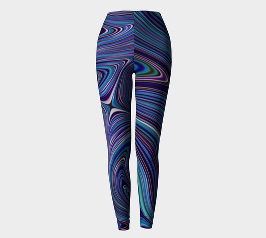 Blue Fractal Swirls Leggings