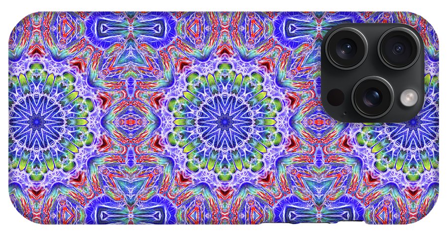 Blue Red Kaleidoscope #1 - Phone Case