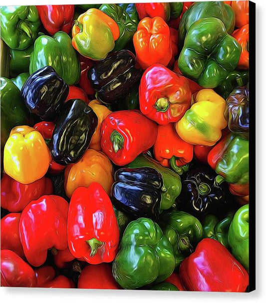 Colorful Bell Peppers - Canvas Print