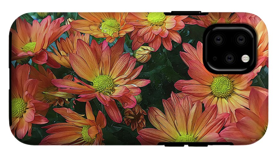 Cream and Pink Fall Flowers #1 - Phone Case