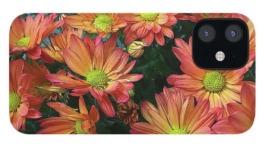 Cream and Pink Fall Flowers #1 - Phone Case