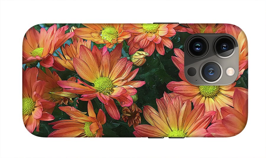 Cream and Pink Fall Flowers #1 - Phone Case