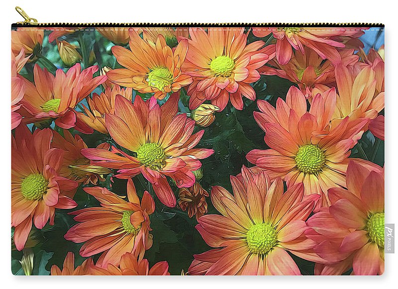 Cream and Pink Fall Flowers - Carry-All Pouch