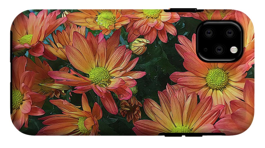 Cream and Pink Fall Flowers #1 - Phone Case