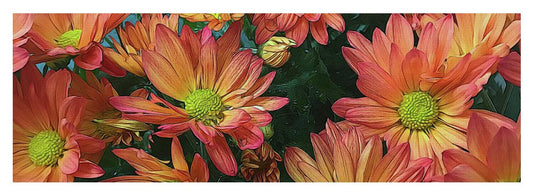 Cream and Pink Fall Flowers - Yoga Mat