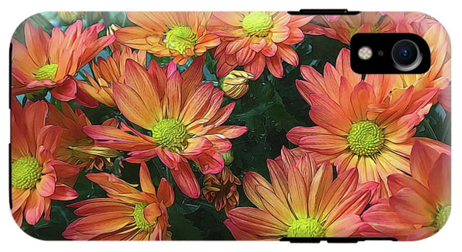 Cream and Pink Fall Flowers #1 - Phone Case