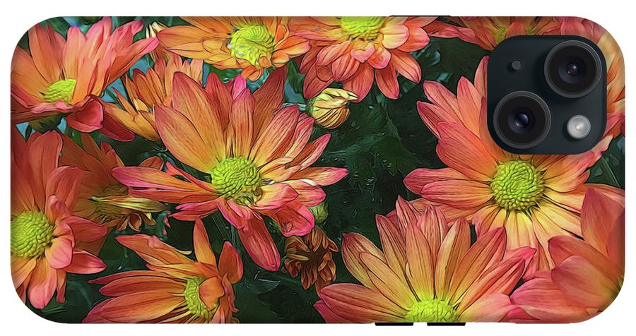 Cream and Pink Fall Flowers #1 - Phone Case