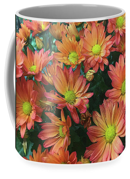Cream and Pink Fall Flowers - Mug
