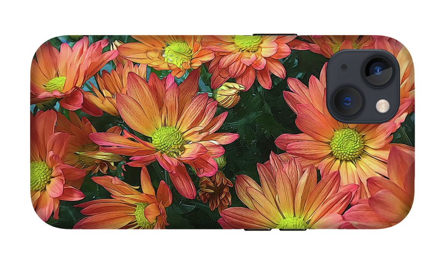 Cream and Pink Fall Flowers #1 - Phone Case