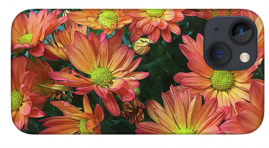 Cream and Pink Fall Flowers #1 - Phone Case