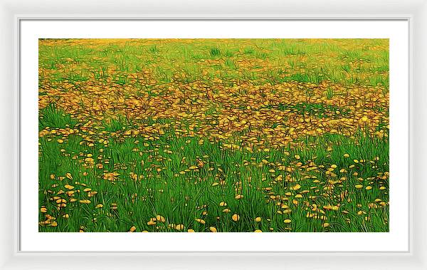 Dandelion Field - Framed Print