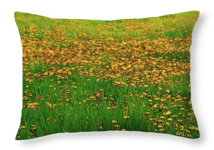 Dandelion Field - Throw Pillow