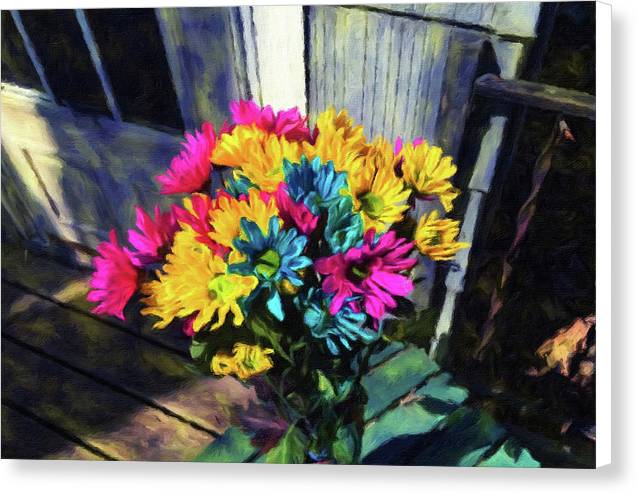 Flowers At The Door - Canvas Print
