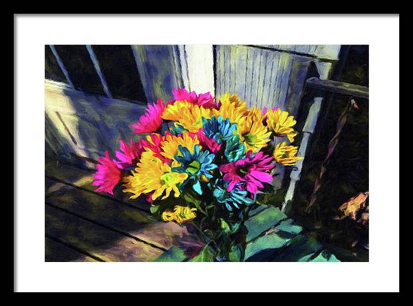 Flowers At The Door - Framed Print