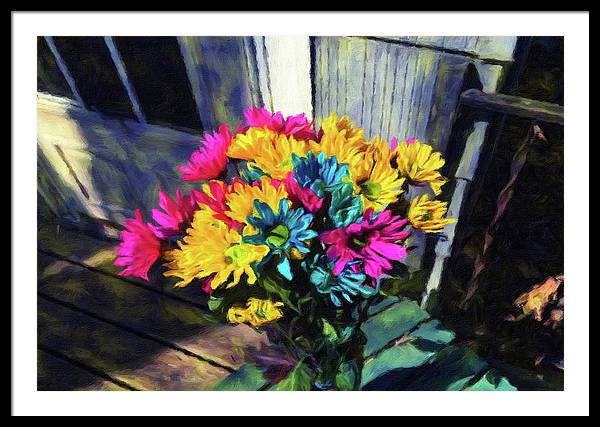 Flowers At The Door - Framed Print