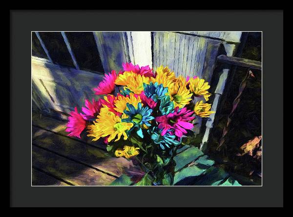 Flowers At The Door - Framed Print