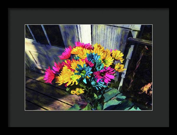 Flowers At The Door - Framed Print