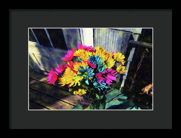 Flowers At The Door - Framed Print
