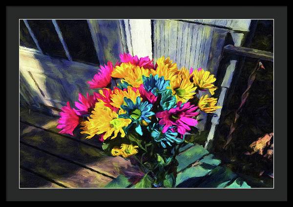 Flowers At The Door - Framed Print