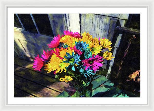 Flowers At The Door - Framed Print