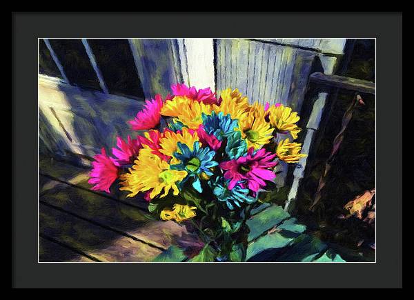 Flowers At The Door - Framed Print