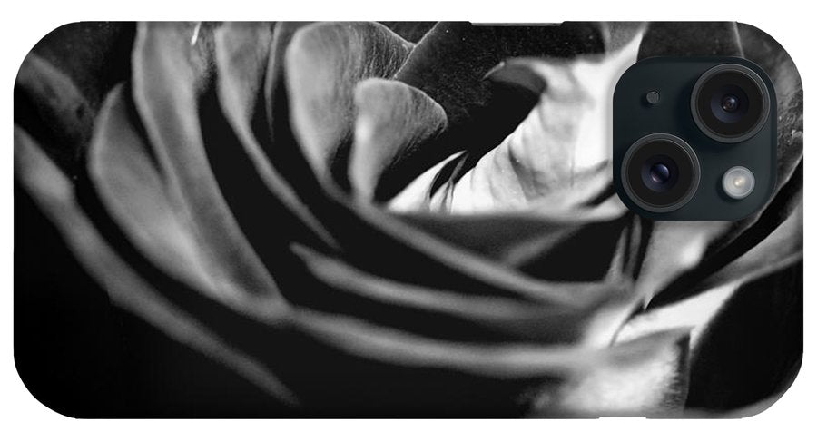 Large Black and White Rose #1 - Phone Case