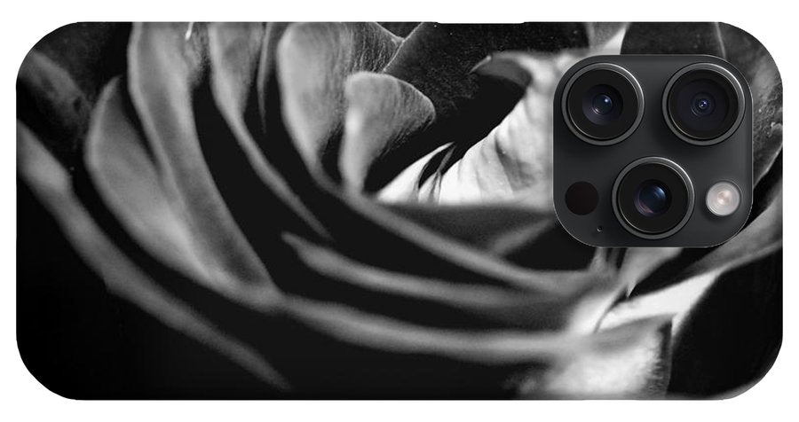 Large Black and White Rose #1 - Phone Case