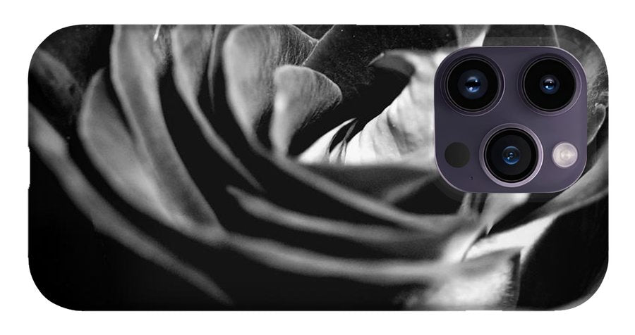 Large Black and White Rose #1 - Phone Case