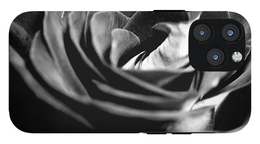 Large Black and White Rose #1 - Phone Case