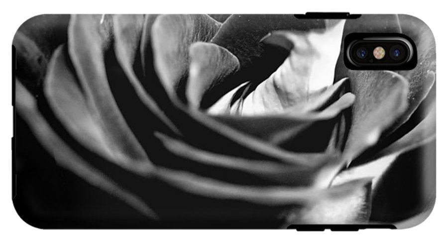 Large Black and White Rose #1 - Phone Case