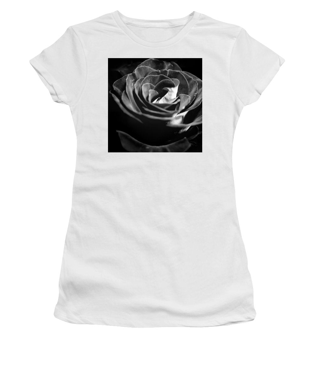 Large Black and White Rose - Women's T-Shirt