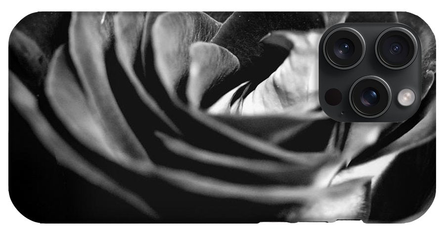 Large Black and White Rose #1 - Phone Case