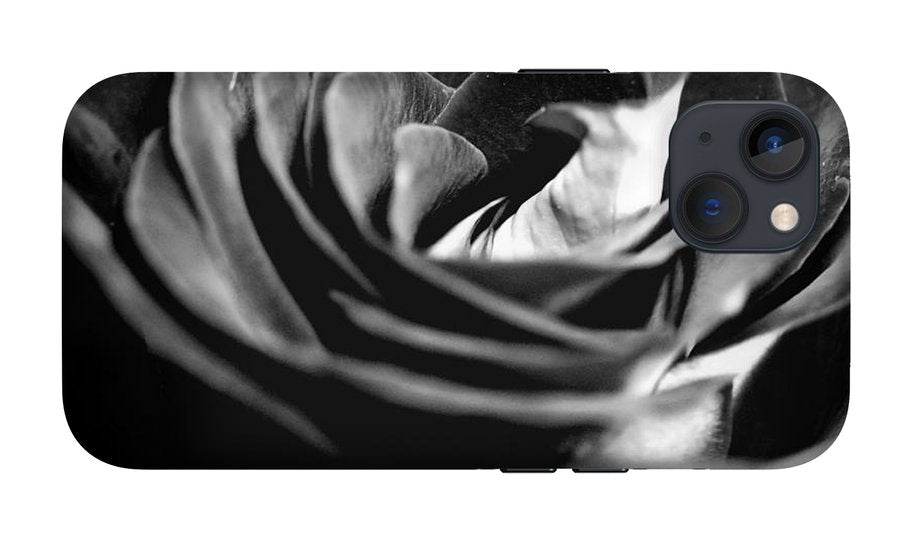 Large Black and White Rose #1 - Phone Case