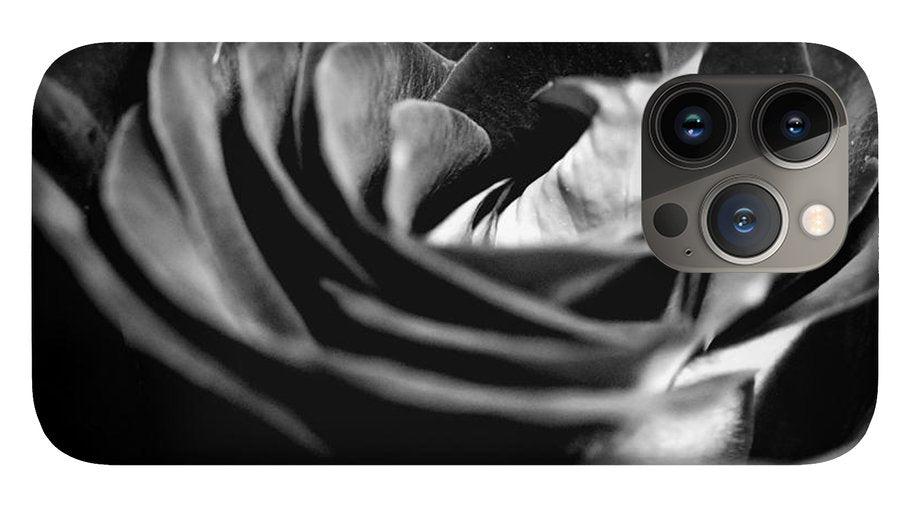 Large Black and White Rose #1 - Phone Case