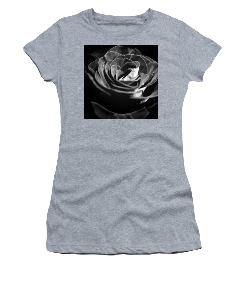 Large Black and White Rose - Women's T-Shirt