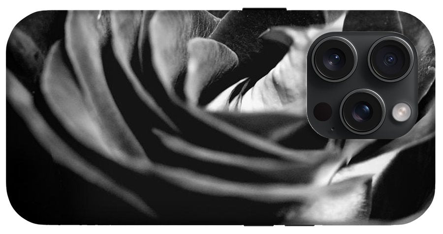 Large Black and White Rose #1 - Phone Case