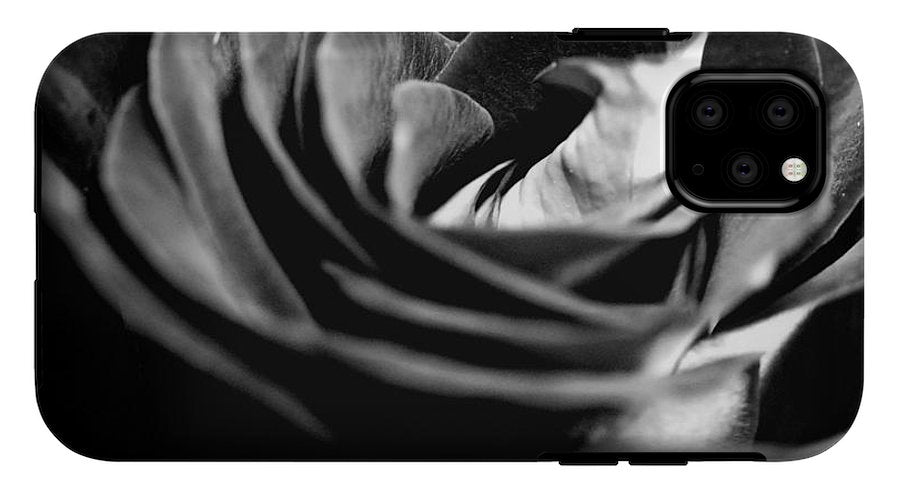 Large Black and White Rose #1 - Phone Case