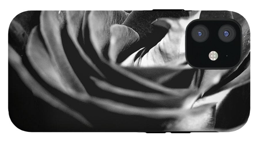 Large Black and White Rose #1 - Phone Case