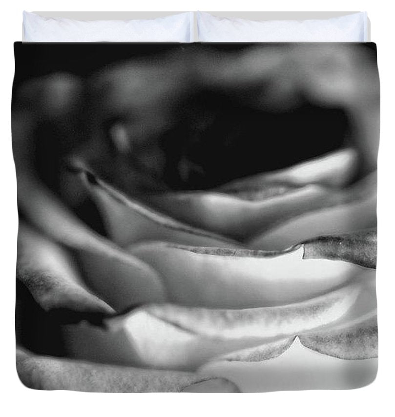 Light Black and White Rose - Duvet Cover
