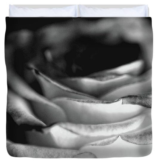 Light Black and White Rose - Duvet Cover