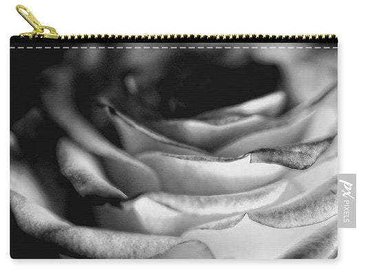 Light Black and White Rose - Carry-All Pouch
