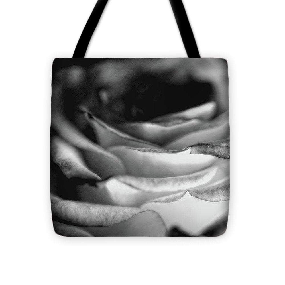 Light Black and White Rose - Tote Bag