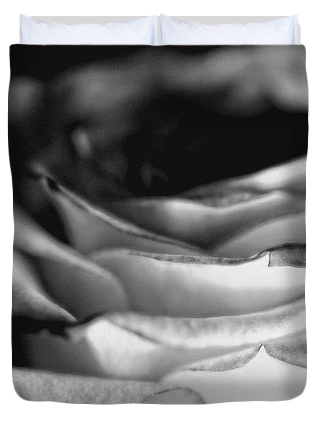 Light Black and White Rose - Duvet Cover