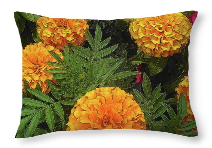 Marigold Garden - Throw Pillow