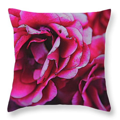 Pink and White Flowers - Throw Pillow